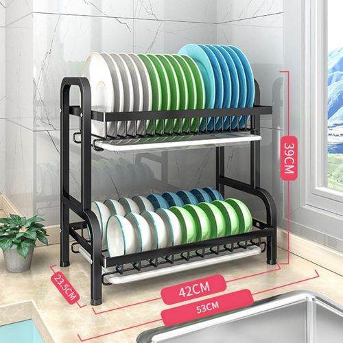 Dropship Dish Drying Rack 2 Tier Metal Kitchen Dish Rack With