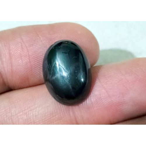 Sherif Gemstones Natural Oval Shape Black Star Onyx Loose Gemstone