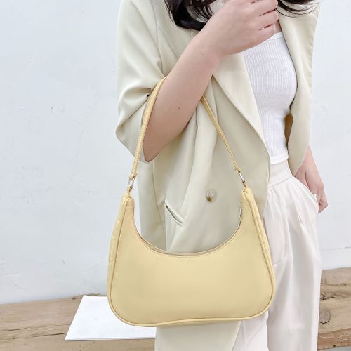 Fashion Simple Pure Color Women Shoulder Bag Small Purse Crossbody Bags  Handbags YELLOW