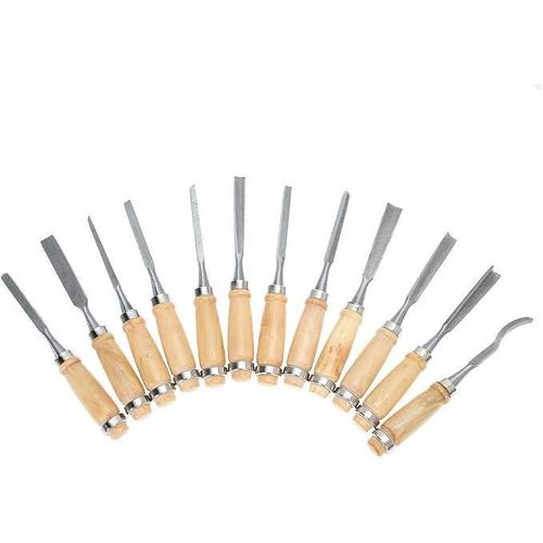 Generic 12pcs set Wood Carving Hand Chisel Set Woodworking Lathe Gouges Tools Set Hand Tool - image 3
