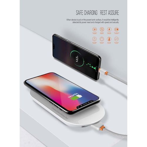 product_image_name-Ldnio-PW1003 QI Wireless 10000 MAh Power Bank With Single USB Port - White-1