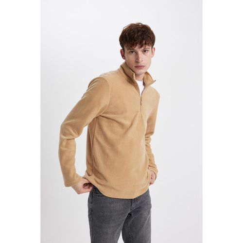 product_image_name-Defacto-Man Stand- Up Collar Regular Fit Sweat Shirt - Teak-1