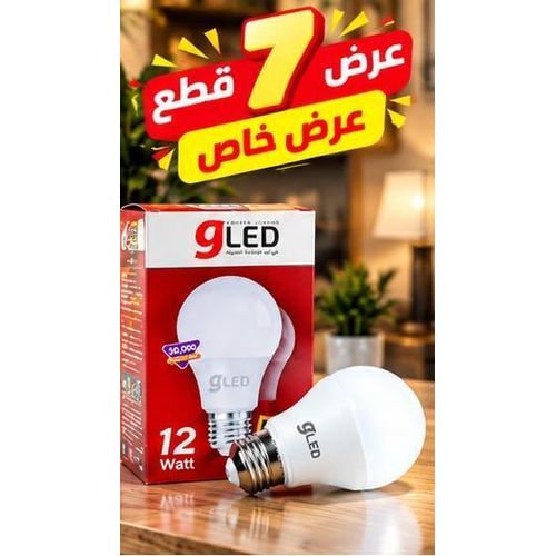 Generic عرض 7 لمبات LED 12 وات بقاعدة E27 وإضاءة بيضاء – شكل A60 - image 6