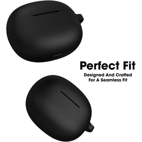 product_image_name-Generic-جراب سيليكون من Top Store متوافق مع Realme Buds T110 Earbuds، غطاء واقي من السيليكون الناعم، كم مقاوم للصدمات مع مشبك (أسود)-6