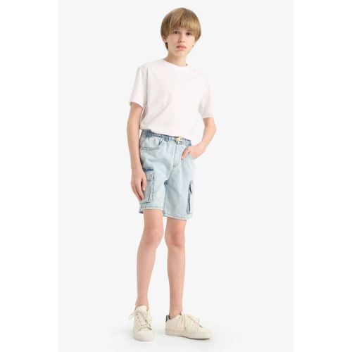 product_image_name-Defacto-Boy Cargo Short Short - Lt.Blue-3