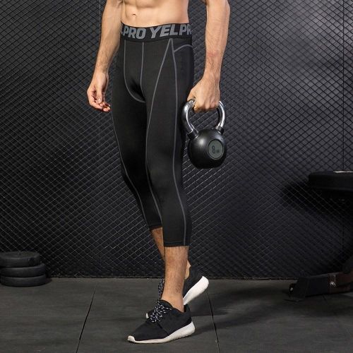 Mens Compression Pants Running Tights Quick Dry Workout Leggings Gym Basic  Layer Pants