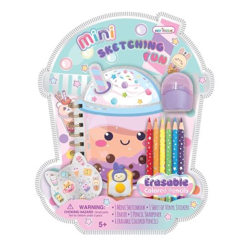 product_image_name-Hot Focus-مذكرة صغيرة بشكل كوب بوبا مع اقلام تلوين قابلة للمسح - 264BO-1