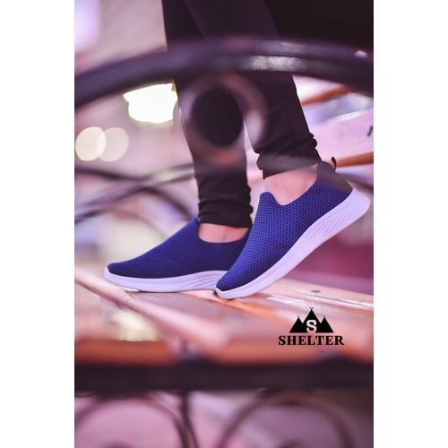 Buy Multi-layer Textile Sneakers Bans Shoes - Dark Blue in Egypt