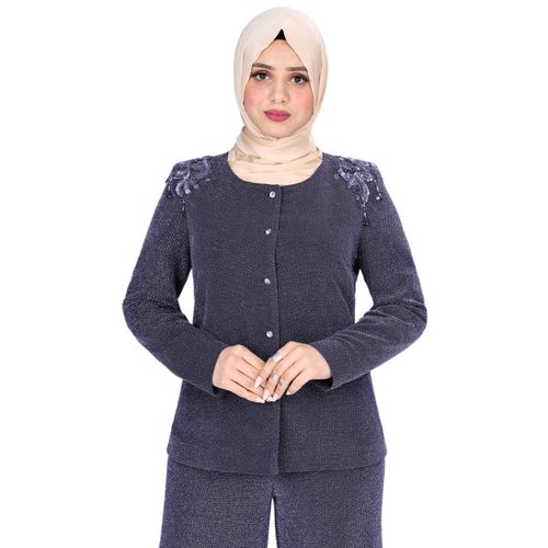 product_image_name-Smoky Egypt- جاكيت كريستال سادة - كحلى-1