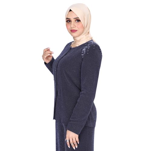 product_image_name-Smoky Egypt- جاكيت كريستال سادة - كحلى-2