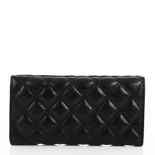 product_image_name-Dejavu-Lock Closure Quilted Wallet - Black-3