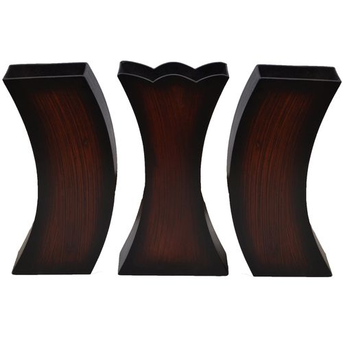 Buy J.S.W Wooden Vase - Modern - 35 Cm - 3 Pieces in Egypt