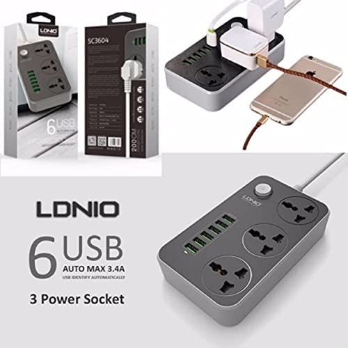 Buy Ldnio SC3604 Power Socket - 3.4A  - 3 Outputs + 6 USB Ports in Egypt