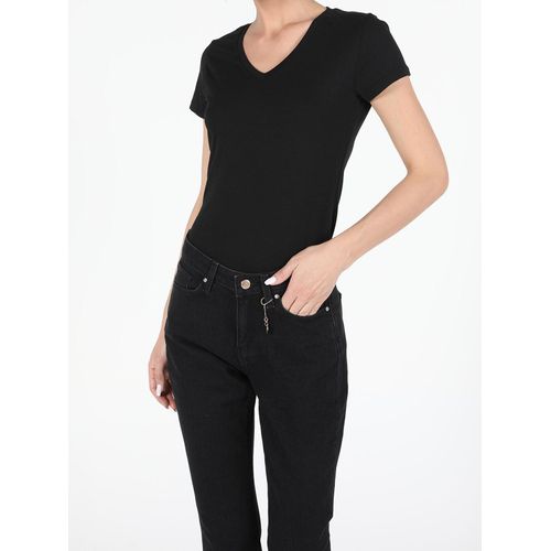 product_image_name-Colins-تي شيرت نسائي أسود قصير الأكمام من كولينز-1