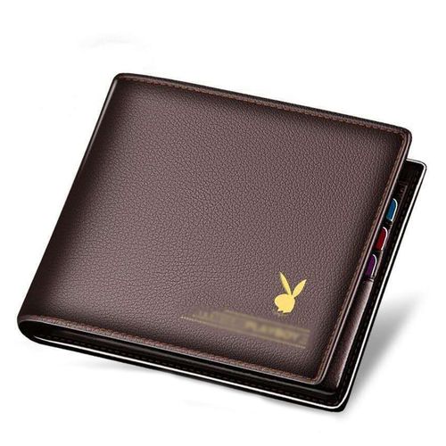 Buy Classic Style Wallet Genuine Leather Men Wallets Short Male Purse Card Holder Wallet Men Fashion High Quality(#brown) in Egypt