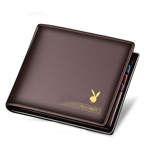 اشتري Classic Style Wallet Genuine Leather Men Wallets Short Male Purse Card Holder Wallet Men Fashion High Quality(#brown) في مصر