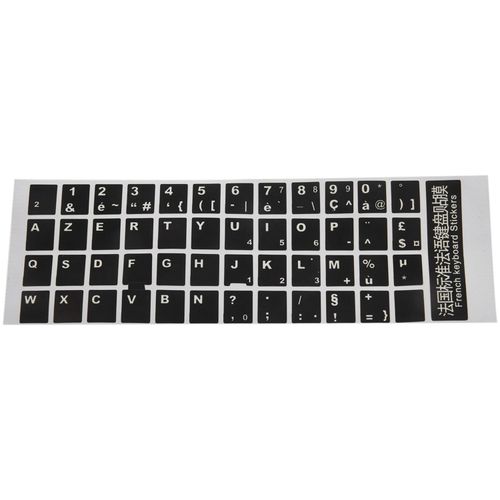 Transparent keyboard overlay sticker set, white French (AZERTY