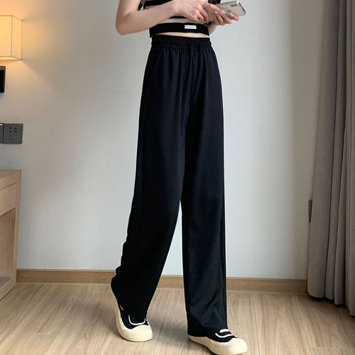 Women Chic Office Wear Straight Pants Vintage High Ladies Trousers Baggy  Korean 2023 Spring/summer/autumn Wide Leg Female