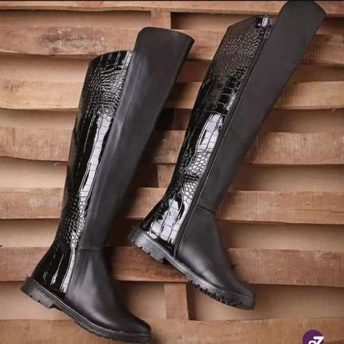 product_image_name-Generic-بوت كروكودايل حريمي فلات - اسود-1