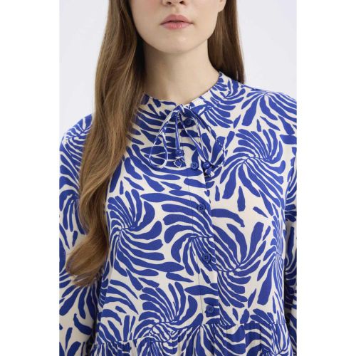 product_image_name-Defacto-Woman C Neck Tiered Long Sleeve Woven Dress - Ecru-3