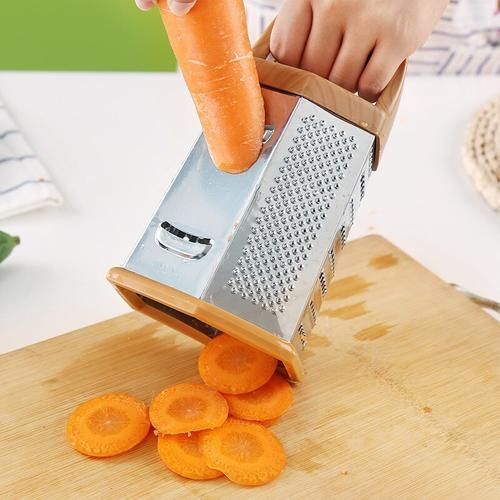 1pc, Box Grater, Stainless Steel Box Grater, Cheese Grater, Potato Slicer,  Household Cheese Grater, Food Shredder, Vegetable Grater, Ginger Grinder