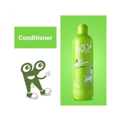product_image_name-Divol-Kids Conditioner - Shea Butter Formula - 250ml - 0% Sulfate & Paraben - Deep Detangling & Softening for Children's Hair-2