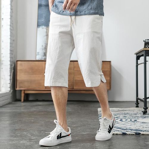 Buy CNC Mens Cotton 34 Shorts Capri Pants Casual Skinny Men Slim  Drawstring Pants Homme Male Capris Calf Length Trousers AllMatch Exercise  Clothing Online  699 from ShopClues