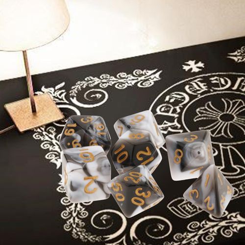 Buy Polyhedral Dice Party Favors Props Family Games For Dnd Rpg Gray White in Egypt