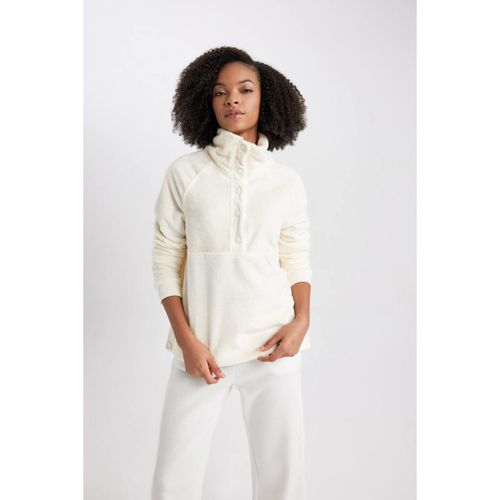 product_image_name-Defacto-Woman High Neck Loose Fit Sweat Shirt - Ecru-2