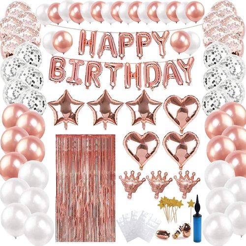 product_image_name-Generic-100 قطعة من زينة حفلة عيد الميلاد بشكل قلب ونجمة باللون الذهبي الوردي، لافتة عيد ميلاد سعيد، بالونات لاتكس، بالونات رقائقية، مضخة بالونات-1