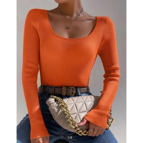 product_image_name-Generic-تي شيرت مصنوع من القطن المضلع - برتقالي-1