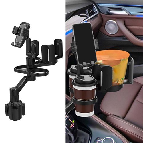 Drink Holder Insert Double Storage Beverage Stand Car Cup Holder Expander  Adapter with Adjustable Base 360° Rotating 