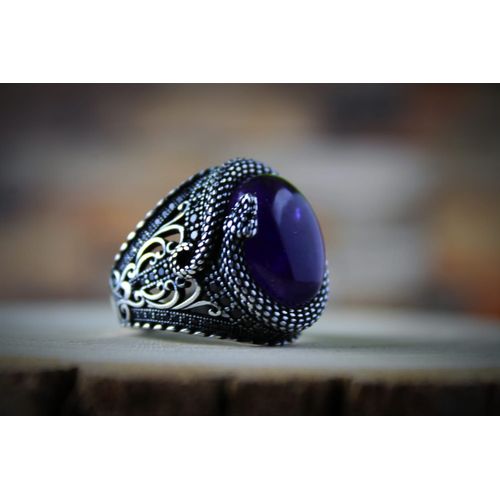Agate Stone 925s Silver Signet Ring