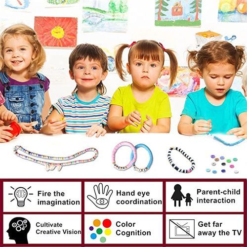 Clay Beads Jewellery Making for Kids,4560 Flat Beads Polymer Clay Beads  Bracelet Making Kit with Elastic String Scissors,Alphabet Letter Heishi  Beads Tassel Hanging Pendant for Daughter DIY Craft price in Egypt |