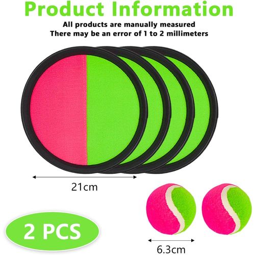 product_image_name-Generic-كرة فيلكرو لعبة للأطفال مع 4 أقراص التقاط وكرتين مجموعة العاب رمي كرات لـ أشخاص - صديقة للحفلات والحديقة والشاطئ نايلون-2