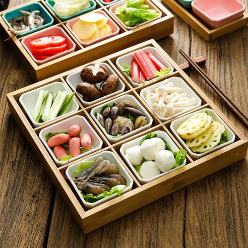 Generic Wooden Divided Serving Tray Divided Serving Platter For