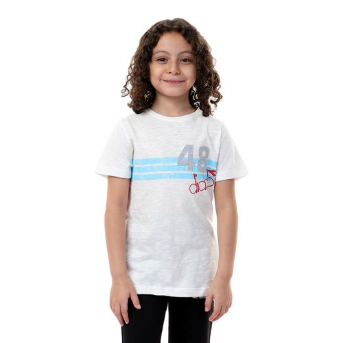 Buy Diadora Boys Printed Cotton T-Shirt -Off White in Egypt