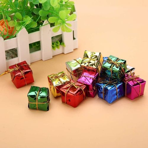 product_image_name-Generic-حزمة عيد الميلاد المكونة من 12 قطعة من الزينة الملونة - صناديق لامعة صغيرة لتزيين شجرة عيد الميلاد-3