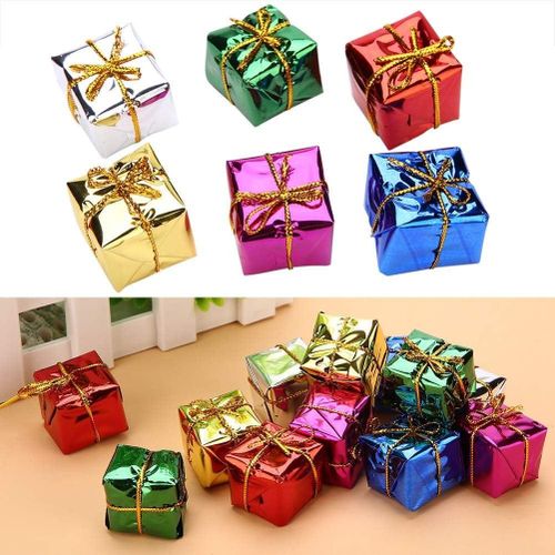 product_image_name-Generic-حزمة عيد الميلاد المكونة من 12 قطعة من الزينة الملونة - صناديق لامعة صغيرة لتزيين شجرة عيد الميلاد-4