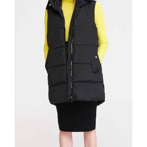 Reserved Hooded Sleeveless Quilted Jacket - Black