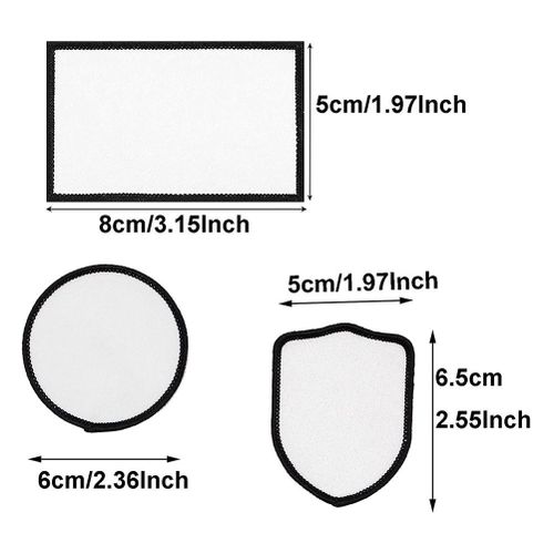 24Pcs Sublimation Patch Blanks Fabric Iron-On Patches Repair Patch For Hats  Clothes Backpacks Uniforms,3 Styles
