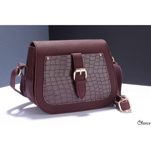 Buy Chance Casual Crossbody Bag - Dark Red in Egypt