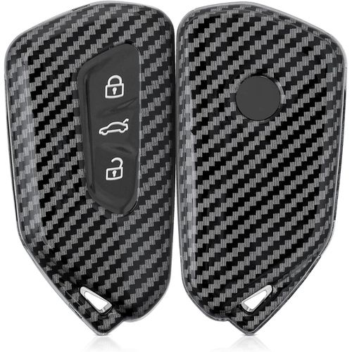 product_image_name-Generic-غطاء مفتاح السيارة متوافق مع VW Golf 8 بمفتاح سيارة بثلاثة أزرار - غطاء صلب - كربون أسود-1