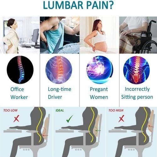 Generic Memory Foam Lumbar Support Pillow For Office Car Gaming Chair Relieves Back Pain Improves Posture Best Price Online Jumia Egypt
