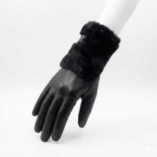 product_image_name-Generic-قفازات نسائية شتوية دافئة مصنوعة من الجلد الناعم وفراء صناعي كثيف عند المعصم تصميم كلاسيكي جذاب يمنح الأناقة والراحة لليدين مثالية للأجواء الباردة والمناسبات الرسمية-2