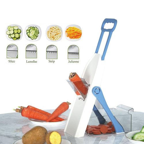 Once for All Mandoline Vegetable Slicer Adjustable Thickness Potato Onion Chopper Safe Upright Dicer (Green)