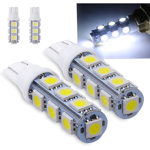 product_image_name-Generic-لمبات T10/W5W 13SMD 5050 LED فائقة السطوع 194 168 2825، لمبات استبدال LED من T10-13SMD-5050 لأضواء السيارة الداخلية - DC 12V - أبيض 13 LED - حزمة من 4-1
