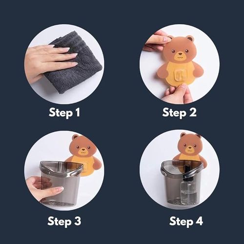 Generic عرض ٣ قطع من حامل فرش الاسنان شكل دبدوب - image 5