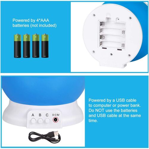 product_image_name-Generic-اخرى جهاز عرض باضاءة LED ليلية رومانسية على شكل قمر ونجوم وغطاء سماء دوار من توبلس (ازرق)-3