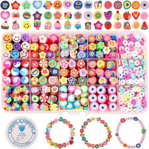 Colourful Clay Bead Charms Refill with Smiley Face Beads/Fruit Flower  Letter Cute Beads